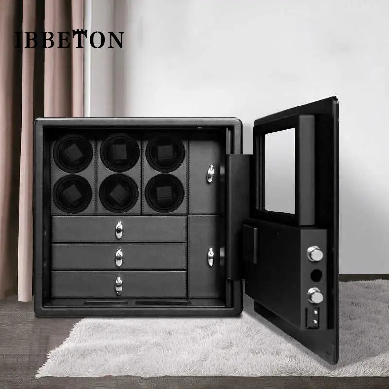 Watch Winder Explosion proof Glass Watch Safe German Mechanical Watch Box 6-9-12 Table Position Automatic Shaking Watch Safe Con