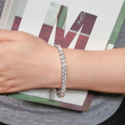sterling silver 925 moissanite tennis bracelet 0.3ct  full row moissanite bracelet  tennis bracelet