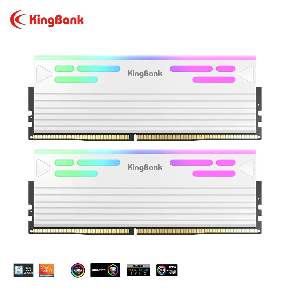 KingBank SoarBlade KFRW DDR5 RGB Series 24GBx2 6000MHz Kit UDIMM Dual Channel Computer Desktop PC Hynix M die CL28
