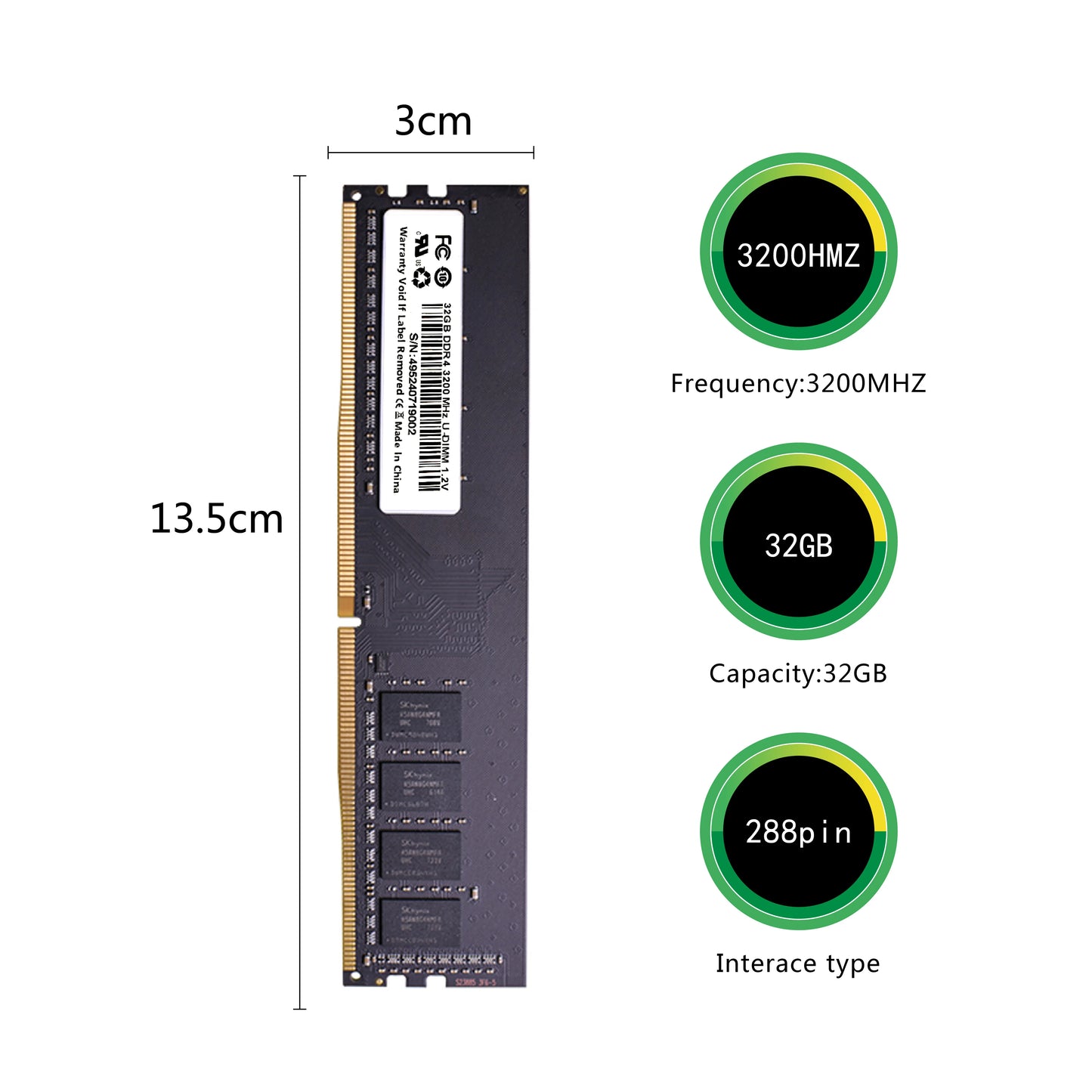 Ymeiton PC DDR4 Desktop memory cards memoriam 2400MHz 2666MHz 4GB 8GB 16GB 32GB U-DIMM RAM 288pin Desktop memory wholesale