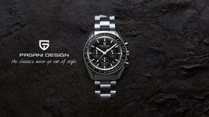 PAGANI DESIGN New Retro Watch Luxury Moon Quartz Watches For Men Stainless steel Luminous waterproof Sport Chronograph Man 2025