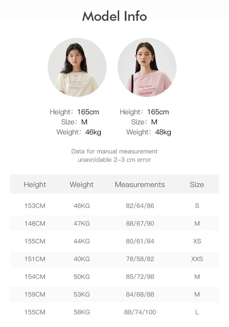 ZIQIAO Versatile Cool Sense Short-sleeved T-shirt for Women 2024 Summer New Style Simple Round Neck Top for Female