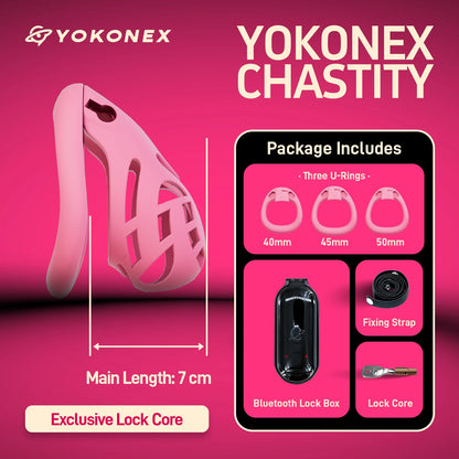 YoKoNex Men Chastity Lock, Black Male Cage, Penis Ring with 3 Sizes, Ergonomic Chastity Device, Adult Toy, New 2026