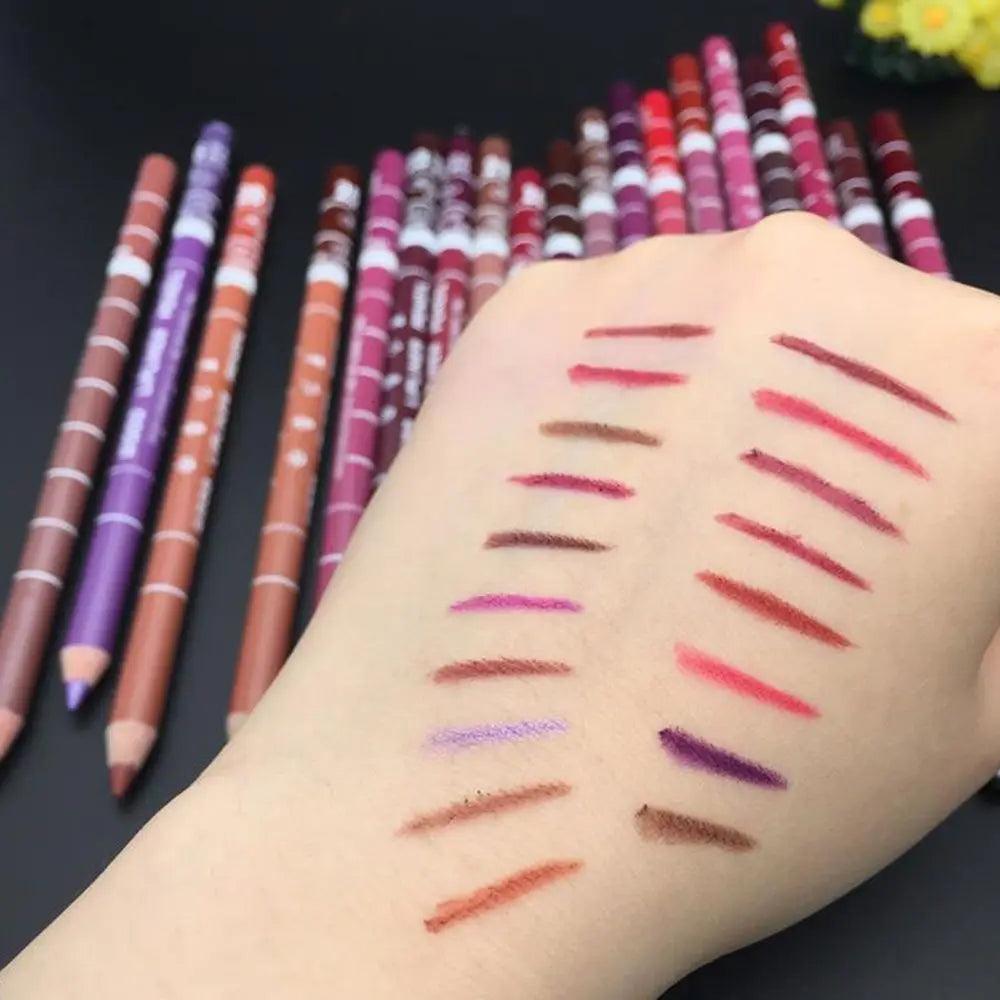 1PC New Professional Wood Lip liner Pen Waterproof Eyeliner Pencil Lady Charming Women's Makeup Long Lasting Cosmetic Tool
