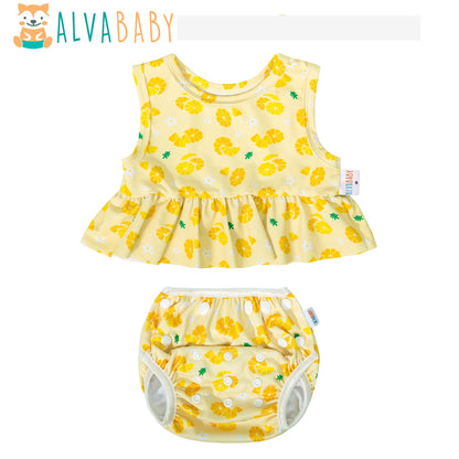 U PICK 1 Set ALVABABY Summer Swim Set Sleeveless Fashion Swimsuit for Baby Girls