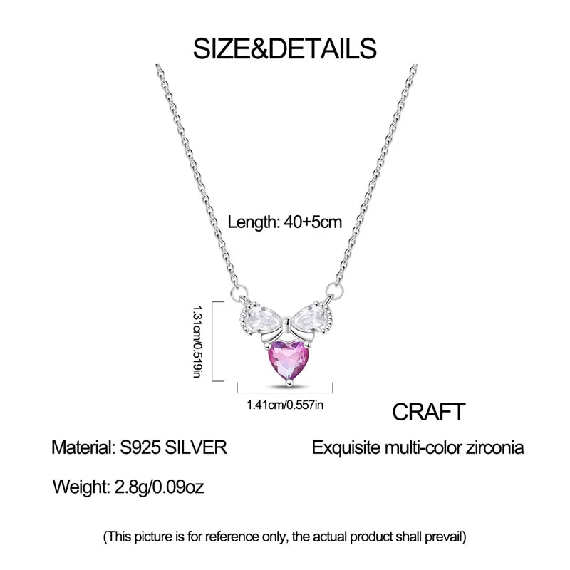 New 925 Sterling Silver Cupid Arrow Mobius Butterfly Dragonfly Sparkling Simple Heart Guardian Necklace 100% 925 Sterling Silver