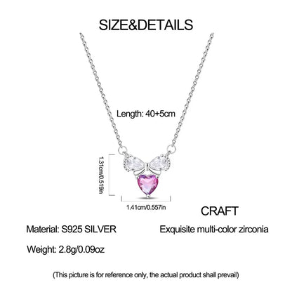 New 925 Sterling Silver Cupid Arrow Mobius Butterfly Dragonfly Sparkling Simple Heart Guardian Necklace 100% 925 Sterling Silver