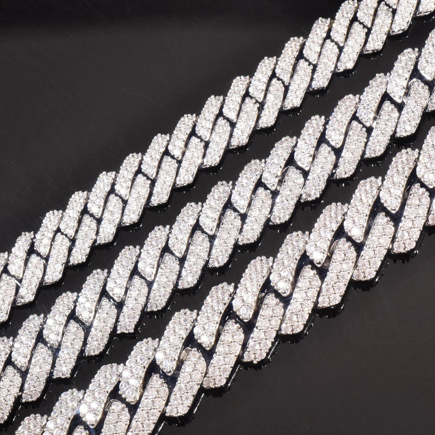 Iced Out Miami Cuban Chain Necklace For Men Women 8mm 10mm 12mm Zircon Link Gold Silver Color Fahion Hip Hop Jewelry