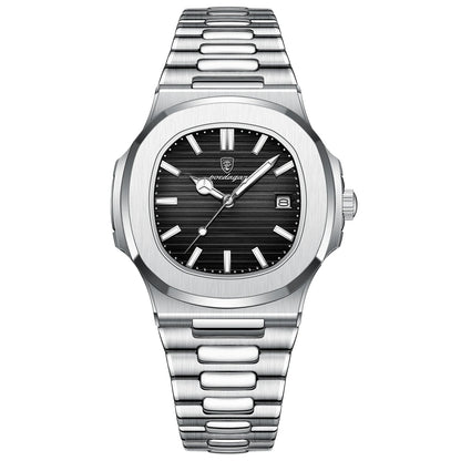 POEDAGAR Top Luxury Brand Man Watch Sports Waterproof Luminous Date Men Wristwatch Square Dial Quartz Men's Watches High Quality