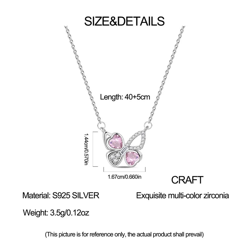 New 925 Sterling Silver Cupid Arrow Mobius Butterfly Dragonfly Sparkling Simple Heart Guardian Necklace 100% 925 Sterling Silver