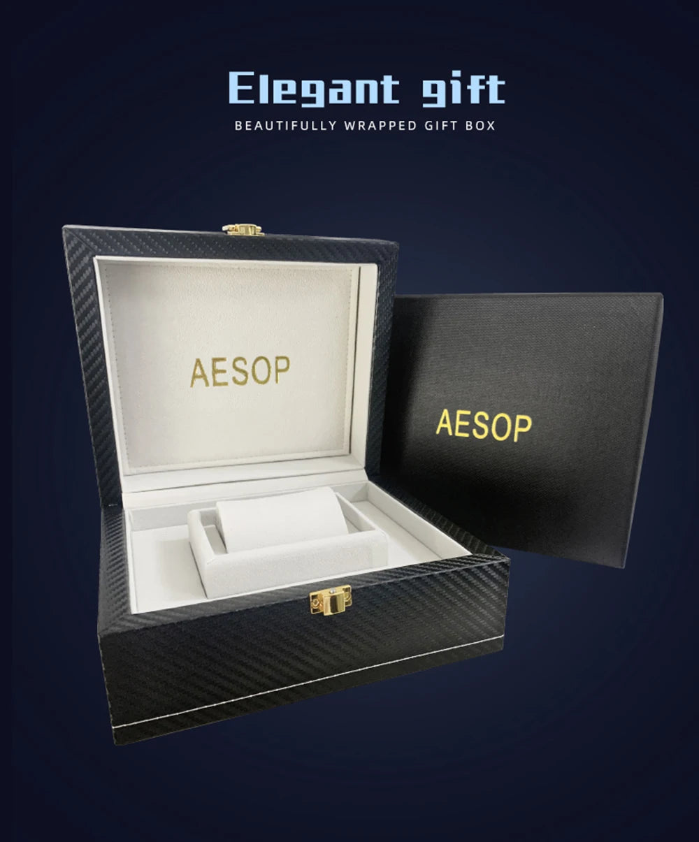 AESOP Men Flying Tourbillon Movement Mechanical Automatic Luxury Watches Wristwatches Skeleton Watch Brand For Man Sapphire