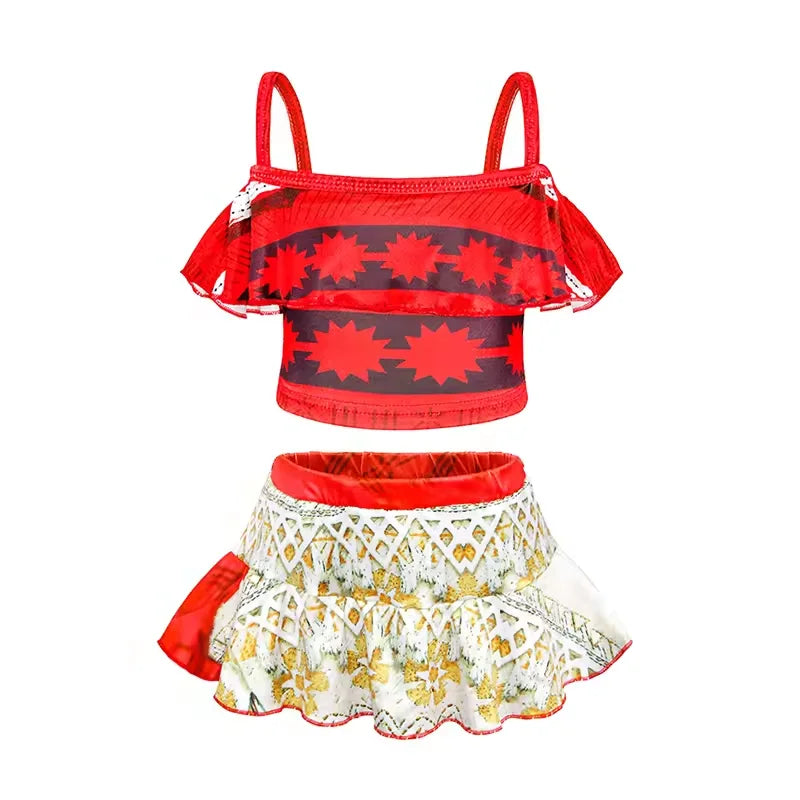 2 3 4 6 8 Yrs Girls Summer Swimming Clothing Bikini Two Pieces Set Princess Cosplay Beach Pool Costume Swimsuit Bathing Outfit