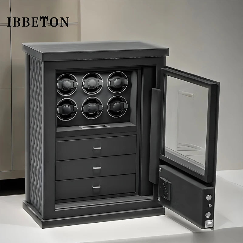 IBBETON Watch Winder Explosion proof glass watch box, safe, mechanical watch safe, watch changer, anti-theft storage cabinet