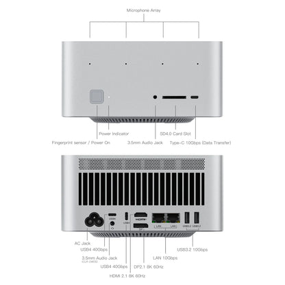 Beelink GTR9 Pro AMD Ryzen AI MAX+ 395 AI Mini PC Windows 11 LPDDR5 128GB 2TB Wifi7 BT5.4 8K Fingerprint Desktop Gamer PC