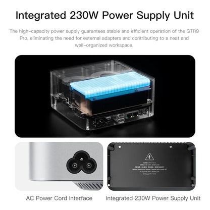 Beelink GTR9 Pro AMD Ryzen AI MAX+ 395 AI Mini PC Windows 11 LPDDR5 128GB 2TB Wifi7 BT5.4 8K Fingerprint Desktop Gamer PC