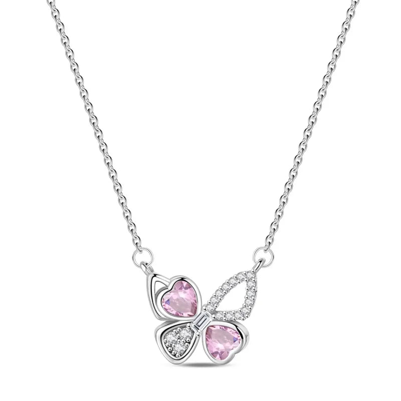 New 925 Sterling Silver Cupid Arrow Mobius Butterfly Dragonfly Sparkling Simple Heart Guardian Necklace 100% 925 Sterling Silver