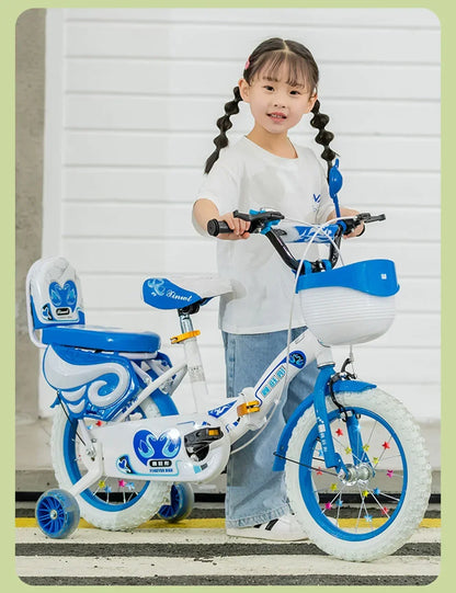 Girls Bike for Kids 12 14 16 Inch Kids Bike with Training Wheels & Dual Brakes Toddler Bicycle with Basket Birthday Gift for Boy