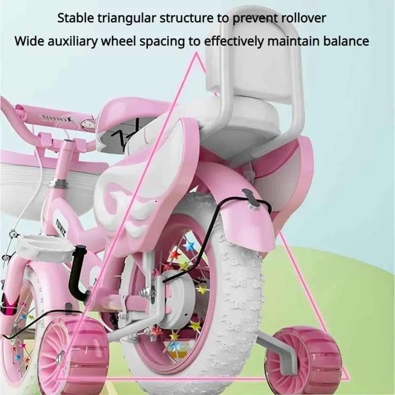 Girls Bike for Kids 12 14 16 Inch Kids Bike with Training Wheels & Dual Brakes Toddler Bicycle with Basket Birthday Gift for Boy