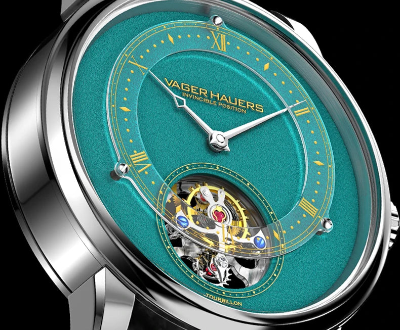 New Year's watch gift  limited edition genuine watch men's mechanical watch tourbillon hollow leather waterproof