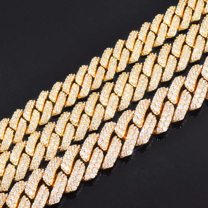 Iced Out Miami Cuban Chain Necklace For Men Women 8mm 10mm 12mm Zircon Link Gold Silver Color Fahion Hip Hop Jewelry