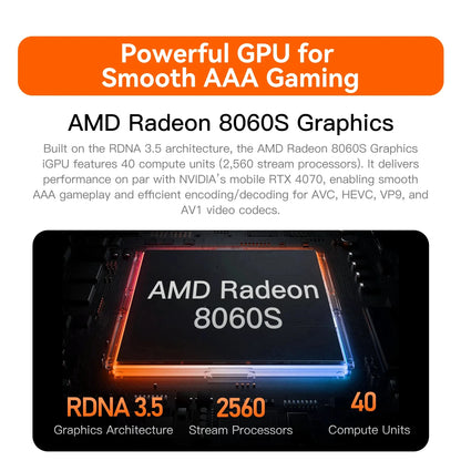 Beelink GTR9 Pro AI Mini PC AMD Ryzen AI MAX+ 395 LPDDR5X 128GB 8000MT/s 2TB SSD 140W Ultra 10GbE LAN WiFi7 BT5.4 Fingerprint