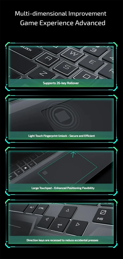 Gaming Laptop 16 inch Intel Core i9-12900H NVIDIA RTX 4060 8G 64GB RMD 4TB SSD DDR5 Windows 11 HD Camera WiFi6 Portable Computer