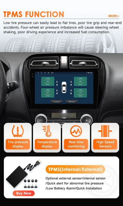 Hizpo 2 Din Android 14 Car Radio Multimidia For MITSUBISHI Mirage Spacestar Dodge Attitude 2012-2018 GPS Navigation Carplay DSP