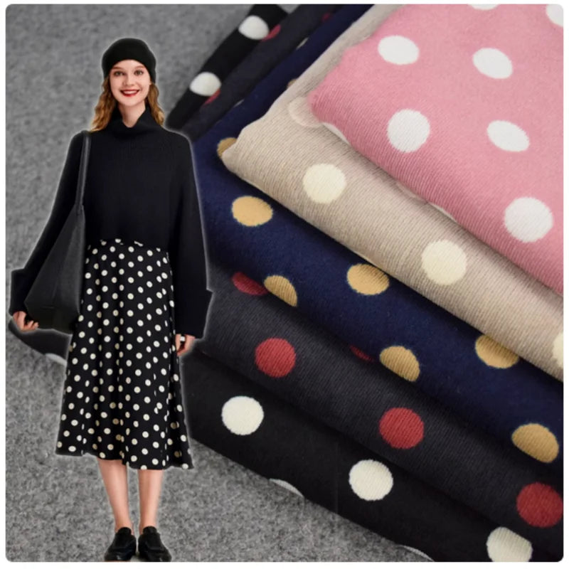 Fashion 1.8cm Round Dot Corduroy Fabric, Autumn Winter Children Cloth Cotton-padded Clothes, Handmade Sewing Tela T2252