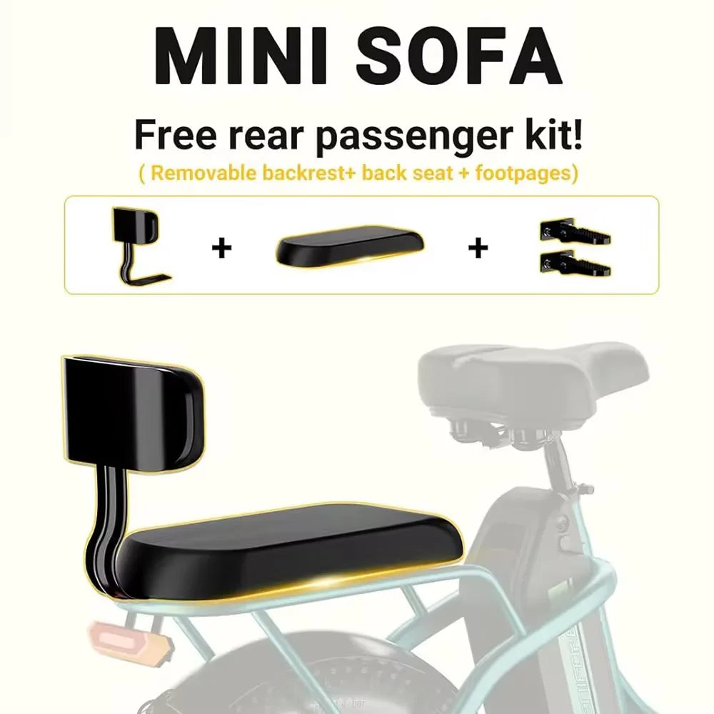 20-inch foldable parent-child riding E-BIKE. 48V13AH removable battery electric scooter, 1000W brushless motor electric bicycle
