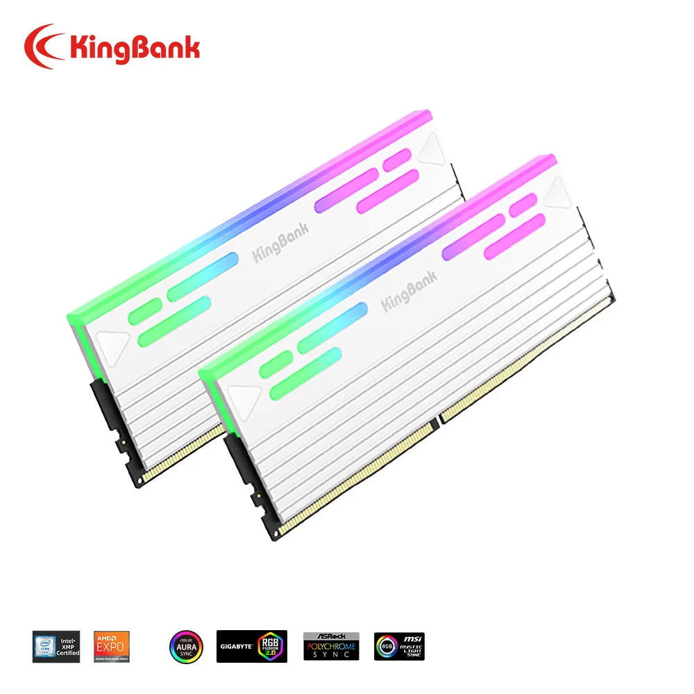 KingBank SoarBlade KFRW DDR5 RGB Series 24GBx2 6000MHz Kit UDIMM Dual Channel Computer Desktop PC Hynix M die CL28