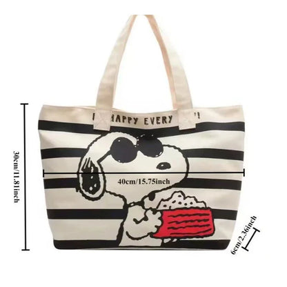 HOT Snoopy student cartoon large-capacity tote bag new versatile printed mommy bag portable shoulder shopping bag canvas bag