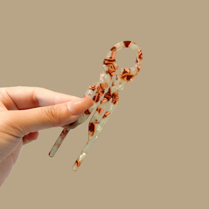 Fashion Bow Design Hair Bun U-Shaped Hair Sticks Acetate Hair Fork Hairpins Women Meatball Sweet Girls Hair Accessories Headband