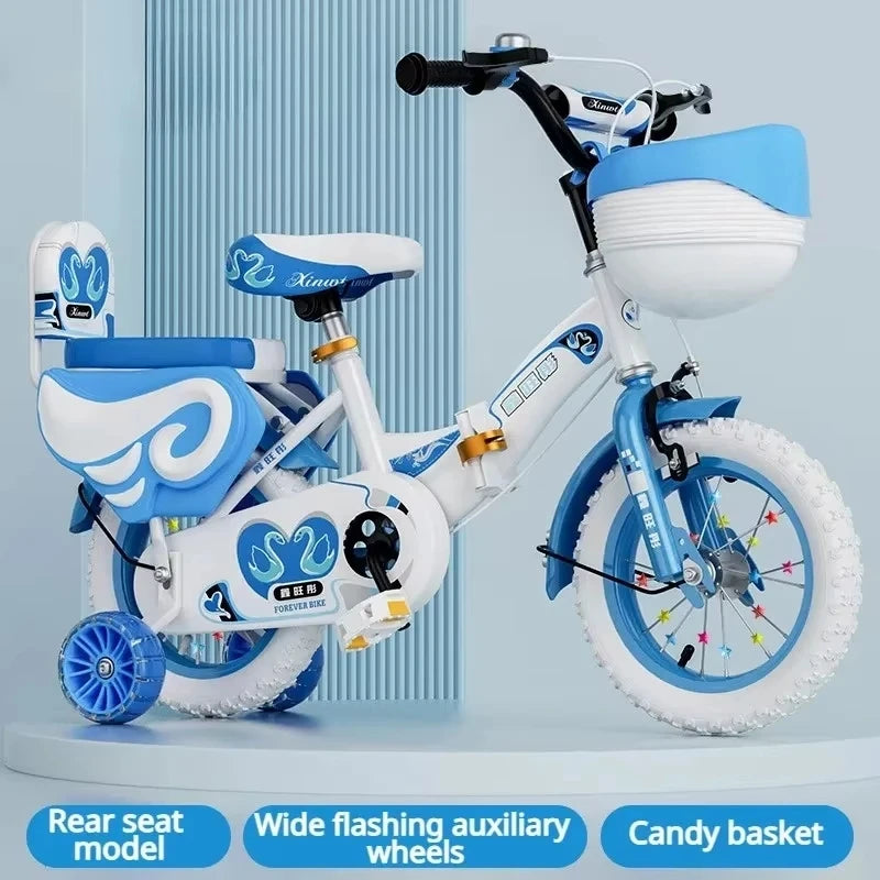 Girls Bike for Kids 12 14 16 Inch Kids Bike with Training Wheels & Dual Brakes Toddler Bicycle with Basket Birthday Gift for Boy