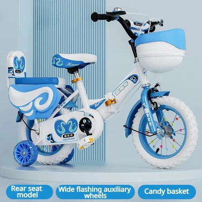 Girls Bike for Kids 12 14 16 Inch Kids Bike with Training Wheels & Dual Brakes Toddler Bicycle with Basket Birthday Gift for Boy