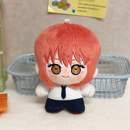 New Cute 10cm Chainsaw Man Plush Doll Set Makima Denji Power Aki Reze Cute Cotton Doll Keychain Pendant for Fans Collection Gift