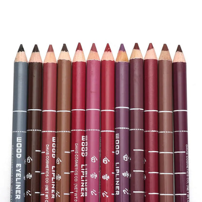 1PC New Professional Wood Lip liner Pen Waterproof Eyeliner Pencil Lady Charming Women's Makeup Long Lasting Cosmetic Tool