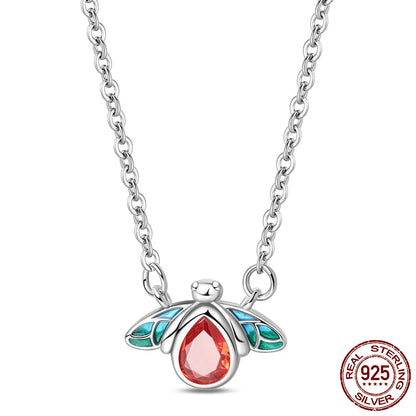 New 925 Sterling Silver Cupid Arrow Mobius Butterfly Dragonfly Sparkling Simple Heart Guardian Necklace 100% 925 Sterling Silver