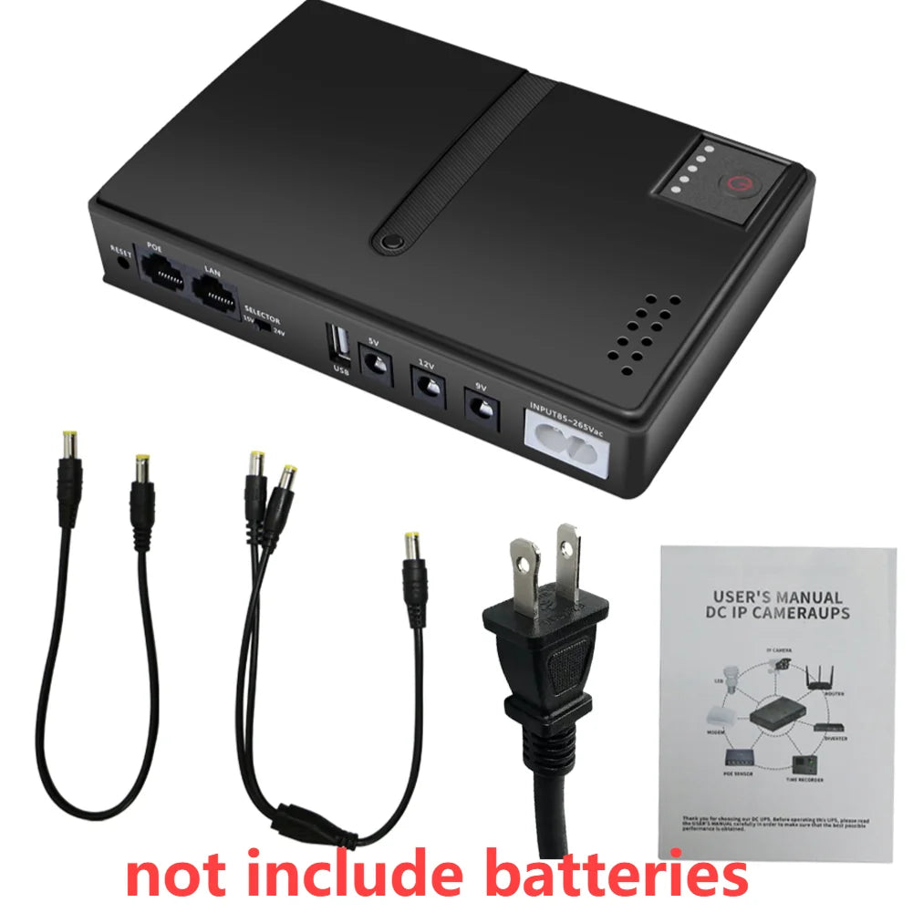 AC85-265V DC1018L Router 5V/9V/12V Optical Cat Monitor Backup Uninterruptible DC Power Supply Charger Cell Phone UPS No Battery