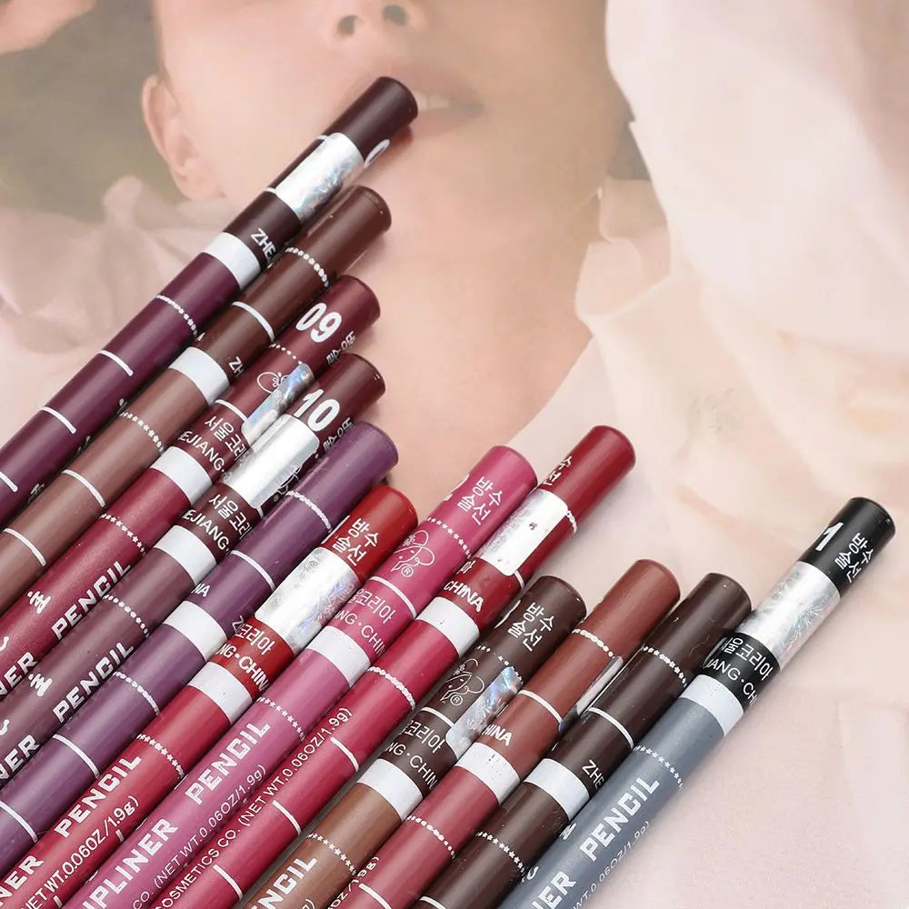 1PC New Professional Wood Lip liner Pen Waterproof Eyeliner Pencil Lady Charming Women's Makeup Long Lasting Cosmetic Tool