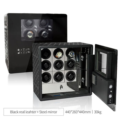 Watch Winder Explosion proof Glass Watch Safe German Mechanical Watch Box 6-9-12 Table Position Automatic Shaking Watch Safe Con