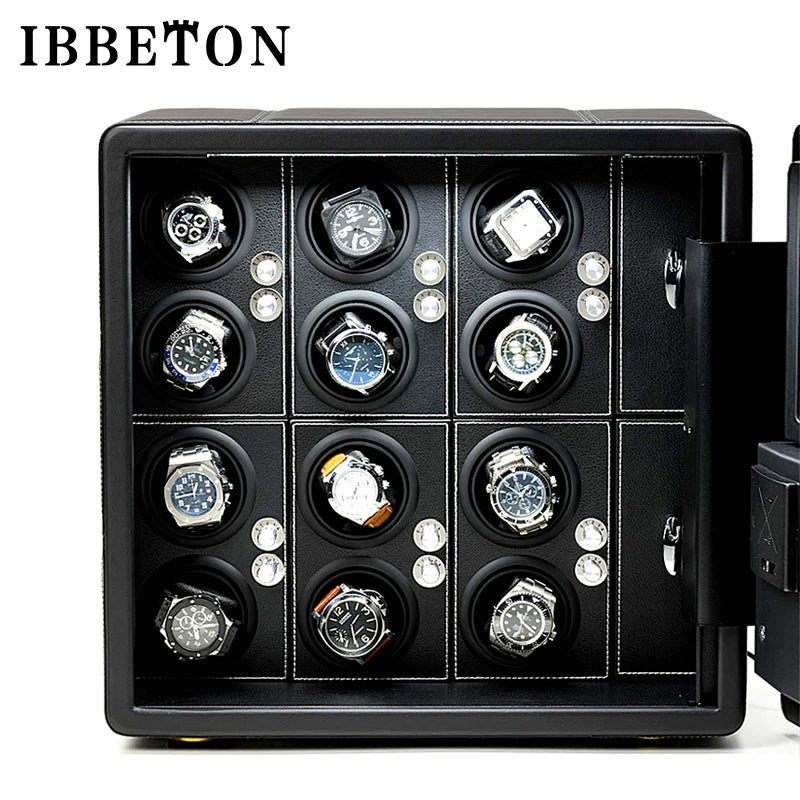 Watch Winder Explosion proof Glass Watch Safe German Mechanical Watch Box 6-9-12 Table Position Automatic Shaking Watch Safe Con