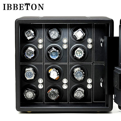 Watch Winder Explosion proof Glass Watch Safe German Mechanical Watch Box 6-9-12 Table Position Automatic Shaking Watch Safe Con