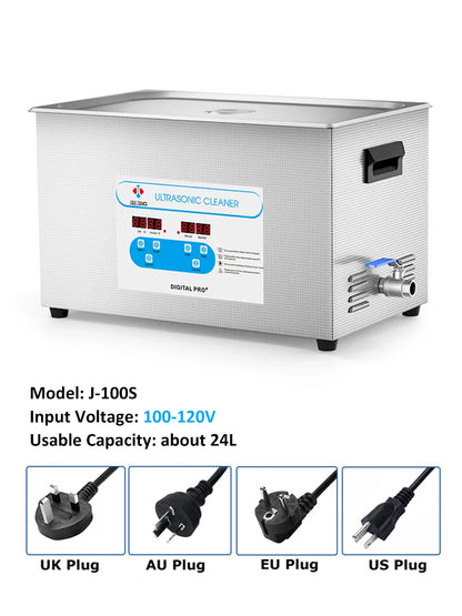 JIEJING 30L Ultrasonic Cleaner 40kHz Sonic Cleaner Machine Ultrasound Bath Tub for Automotive Parts Carburetor Jewelry Glasses
