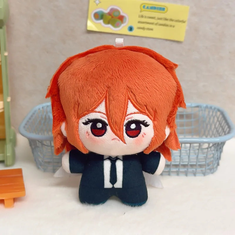 New Cute 10cm Chainsaw Man Plush Doll Set Makima Denji Power Aki Reze Cute Cotton Doll Keychain Pendant for Fans Collection Gift
