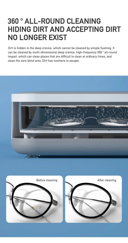Ultrasonic Cleaning Machine Vibration Cleanser Wash Cleaner Jewelry Glasses Cleaner Watch Cleaning Makeup Brush Cleaning Tool