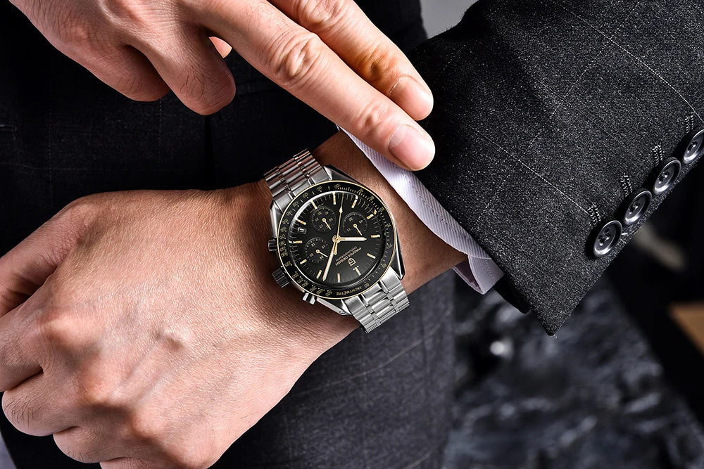 PAGANI DESIGN New Retro Watch Luxury Moon Quartz Watches For Men Stainless steel Luminous waterproof Sport Chronograph Man 2025