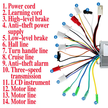 36/48V Electric Bike 350W Brushless DC Motor Controller For Electric Bicycle Accessories