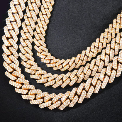 Iced Out Miami Cuban Chain Necklace For Men Women 8mm 10mm 12mm Zircon Link Gold Silver Color Fahion Hip Hop Jewelry