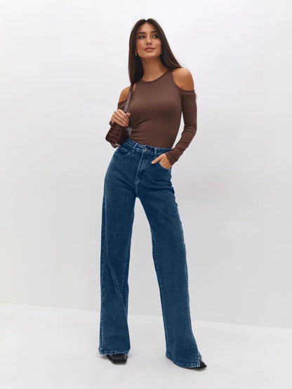Fashion Is Not Outdated Women's Elastic Wide-leg Jeans Women's European and American Women's Clothing Casual and Versatile