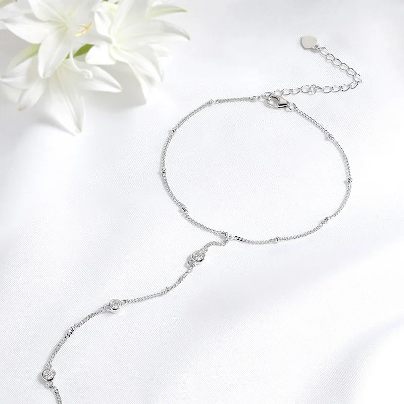 Smyoue 3MM Moissanite Bracelets for Women 14-21cm Wrist Size Adjustable Chain 925 Sterling Silver Plated 18K Wholesale Jewelry